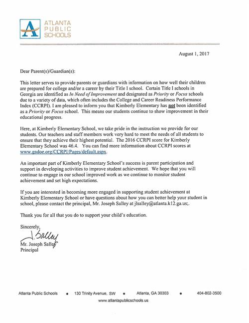 title i parent notification