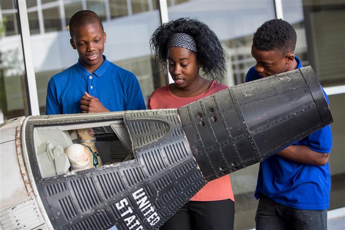  Bunche Students viewing Space Shuttle