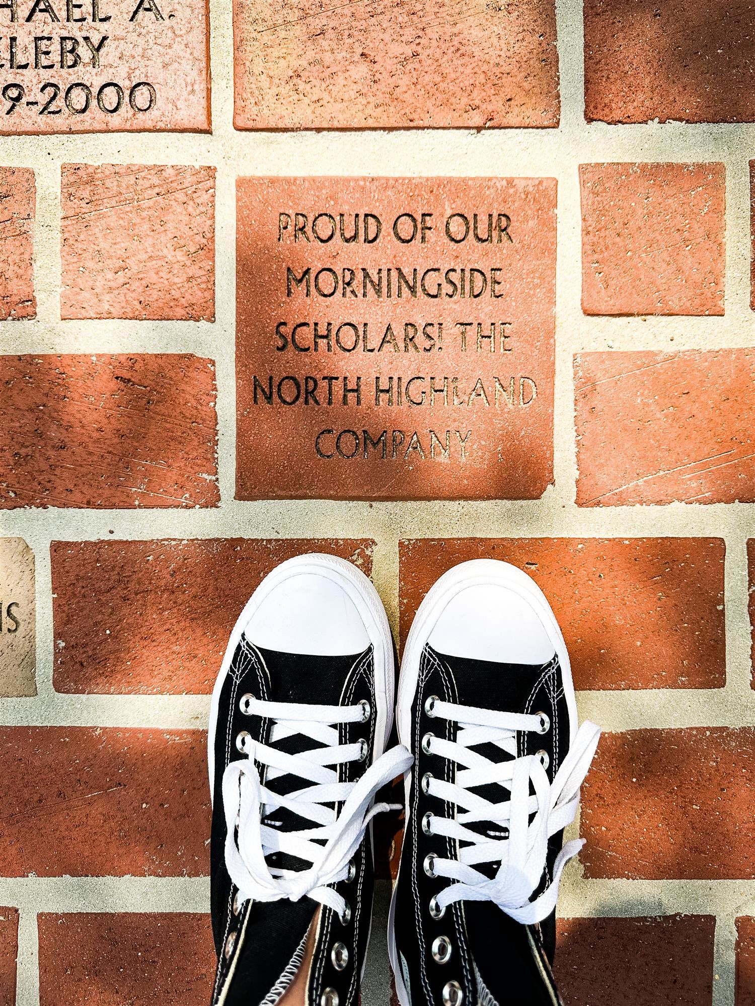 Photo of the large size bricks in the MES garden walkway