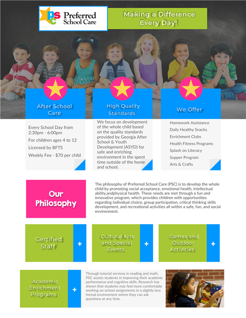 Preferred School Care flyer