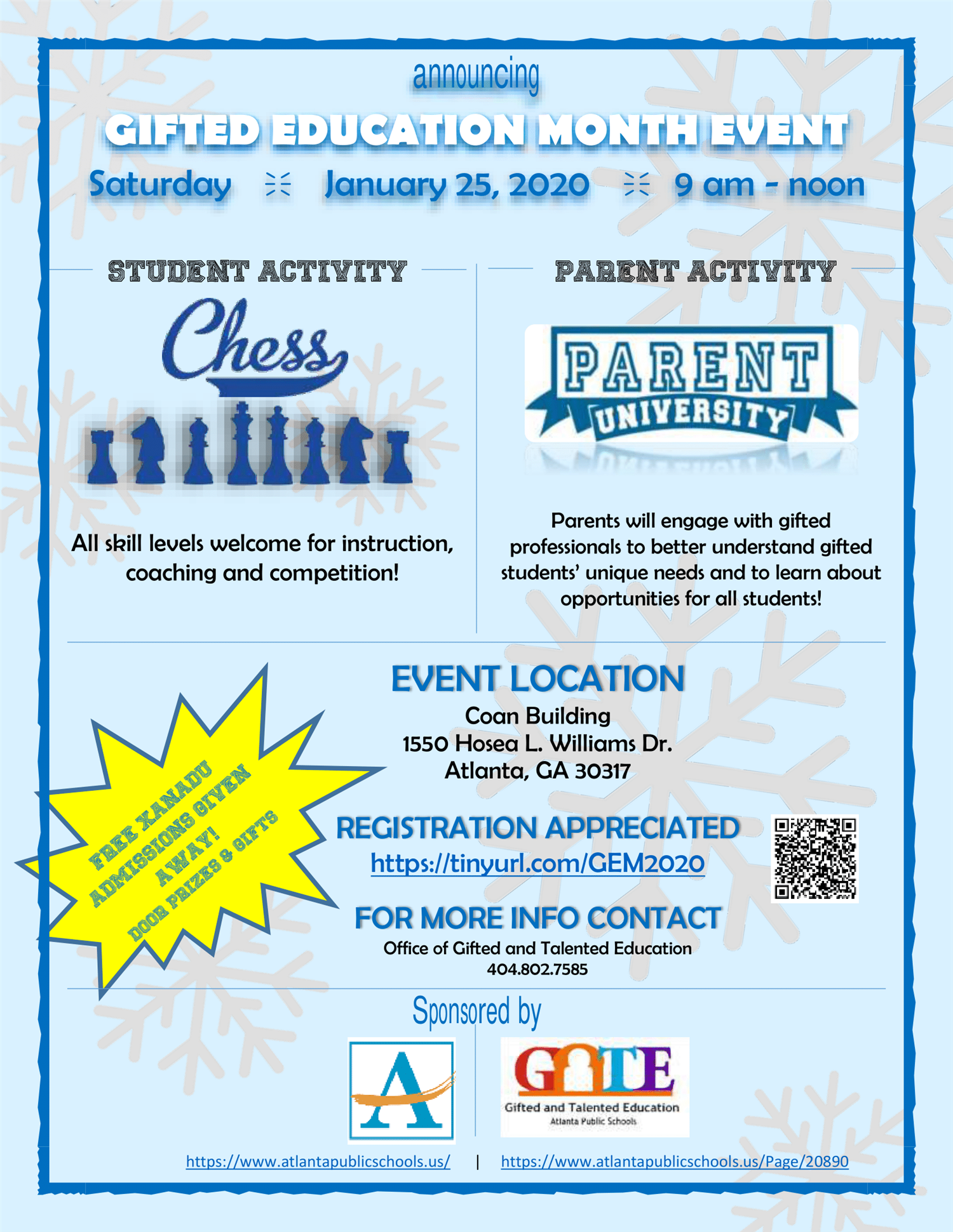 Gifted Education Month Event - Saturday, January 25, 2020 Gifted Education Month Event - Saturday, January 25, 2020