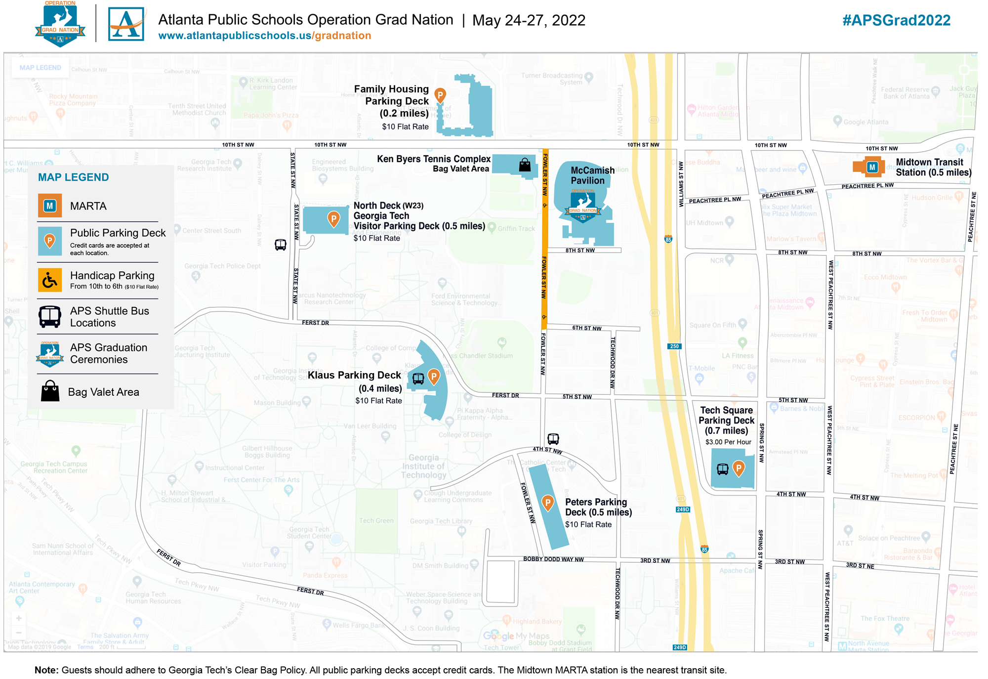 Atlanta Public Schools GradNation parking map