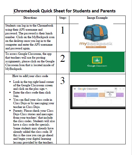 Chromebook Quick Sheet