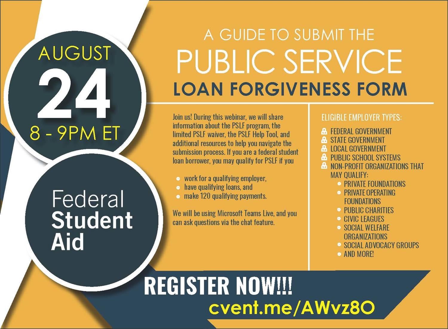 Public Service Loan Forgiveness Information Session Public Service Loan Forgiveness Information Session