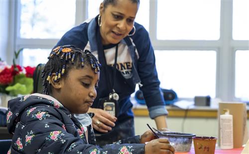 M.Agnes Jones Principal Helprin in art class 