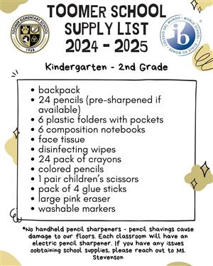 school supply list