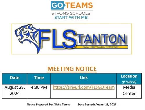 GoTeam Meeting Notice August 28, 2024