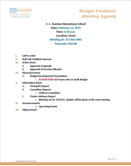 2/12/25 agenda