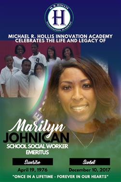 Hollis Pays Tribute to Beloved Friend & Social Worker, Marilyn Johnican