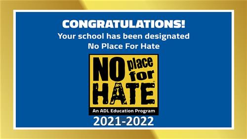 Hollis is recognized as a "No Place for Hate" school for the 3rd year in a row!