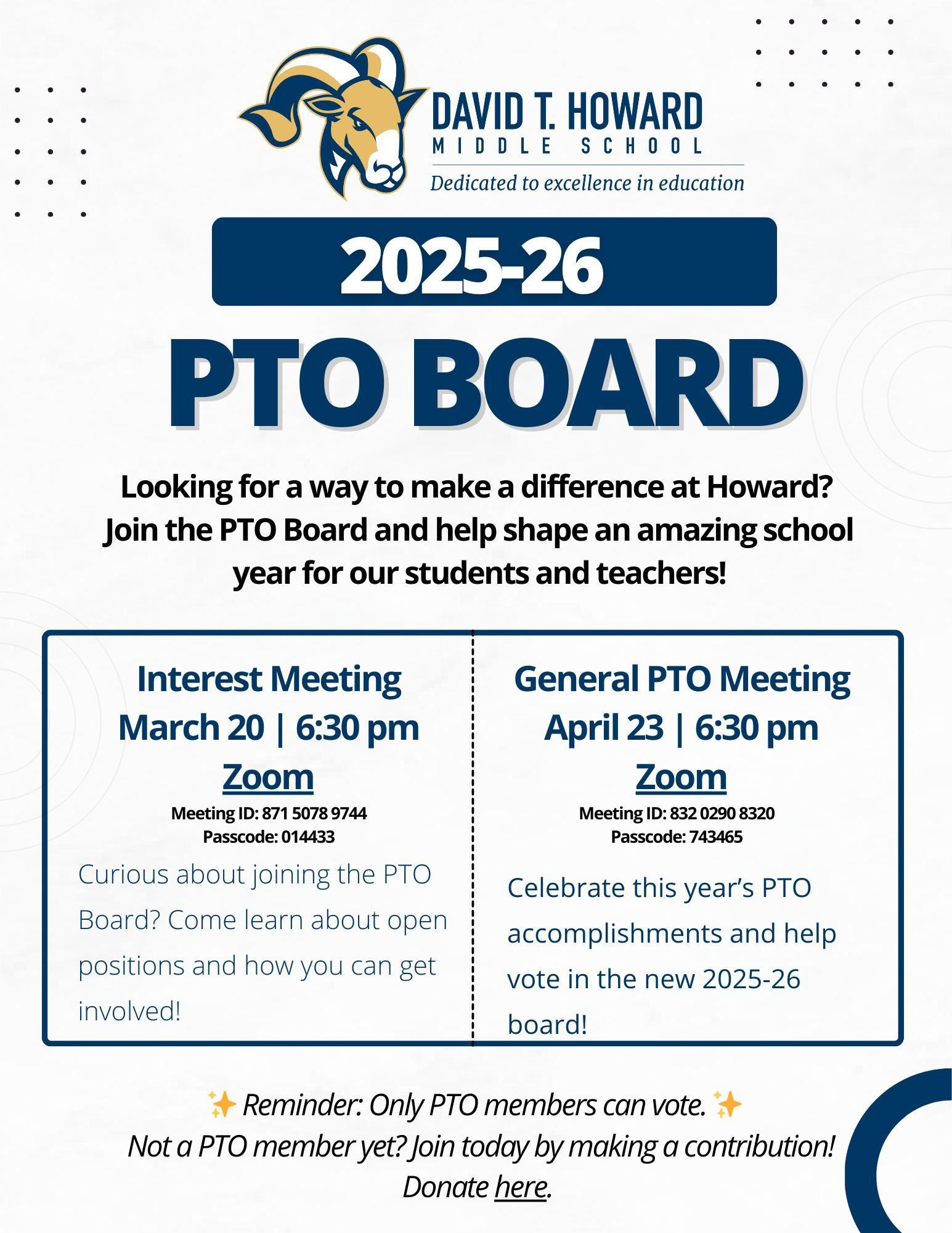 Volunteer for PTO Board