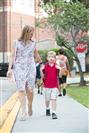 Mom and son walking 