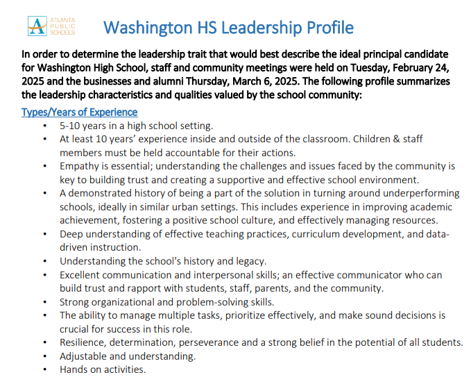  Principal Leadership Profile