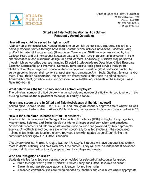 Gifted Special Education Overview