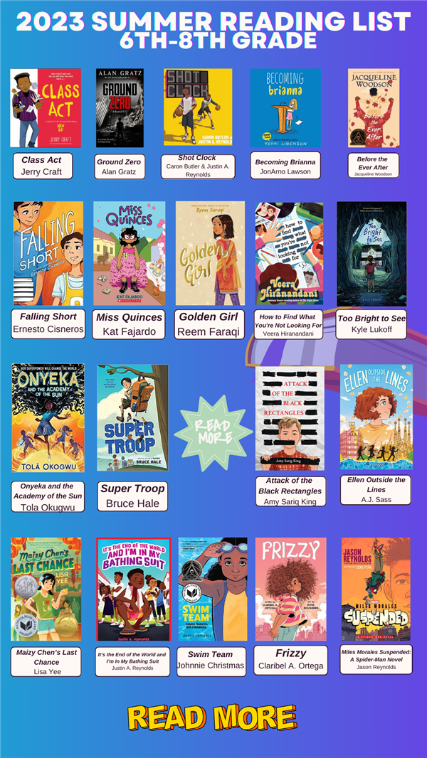Middle School Summer Reading List