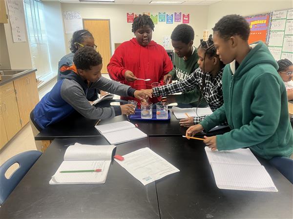 6th grade in the lab