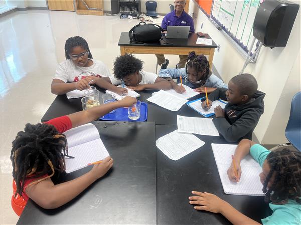 6th grade in the lab