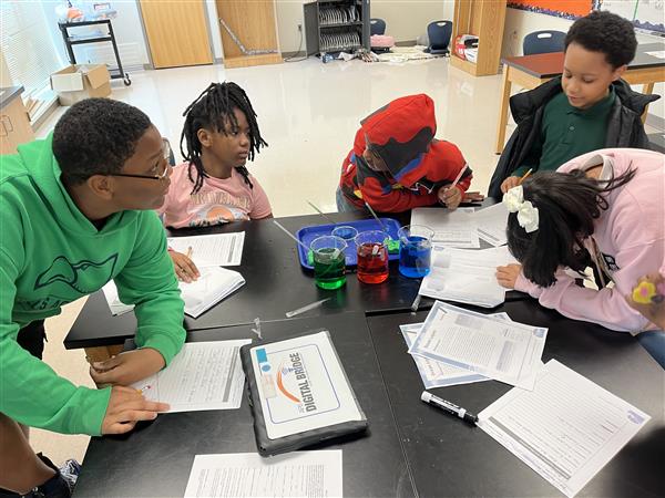 6th grade in the lab